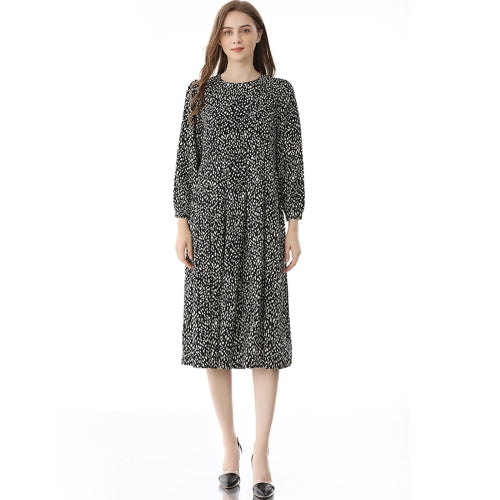 Women Loose Plus Size Floral Long Sleeve Dress (As Show)