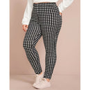 Women Plus Size Casual Loose Swallow Gird Trousers (Color:As Show Size:XXL)