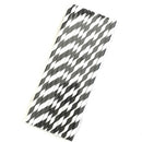 50 PCS Degradable Color Environmental Protection Striped Paper Straw Disposable Kraft Paper Straw