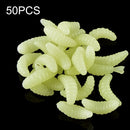HENGJIA SO106 50 PCS 20mm Simulation Bread Bait Worms Crescent Soft Bait Horseback Fish Worm Bait Fishing Gear (Beige)