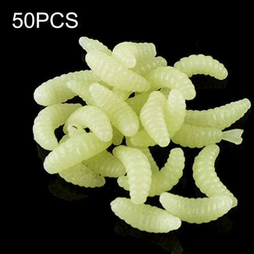 HENGJIA SO106 50 PCS 20mm Simulation Bread Bait Worms Crescent Soft Bait Horseback Fish Worm Bait Fishing Gear (Beige)