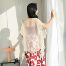 Silk Chiffon Shawl Butterfly Sleeve Sun Protection Cardigan Short Jacket
