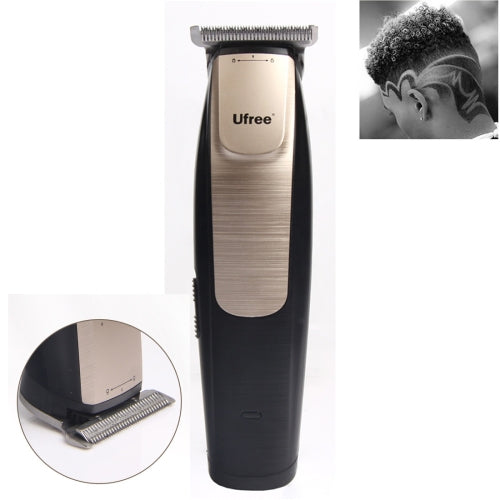 Ufree U-512 Professional Hair Salon Rechargeable Engraved Text Small Hair Clipper Hair Trimmer, EU Plug